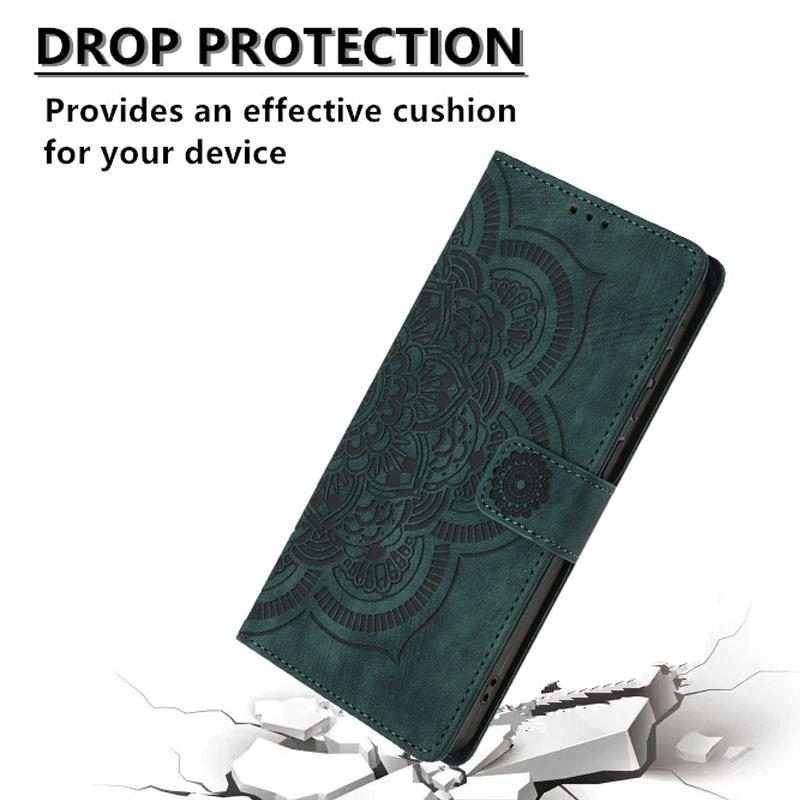 For Redmi Note 14 Pro 5G Mandala Embossed Retro Frosted Leather Phone Case(Green)
