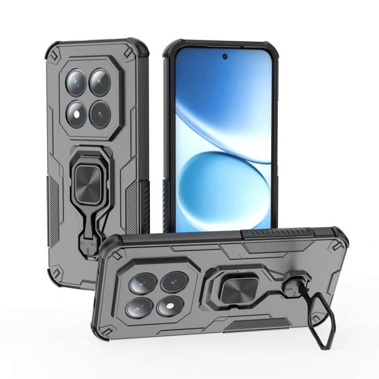 For Redmi Note 15 Pro+ 5G 163.3mm Metal Kickstand TPU Hybrid PC Phone Case(Black)