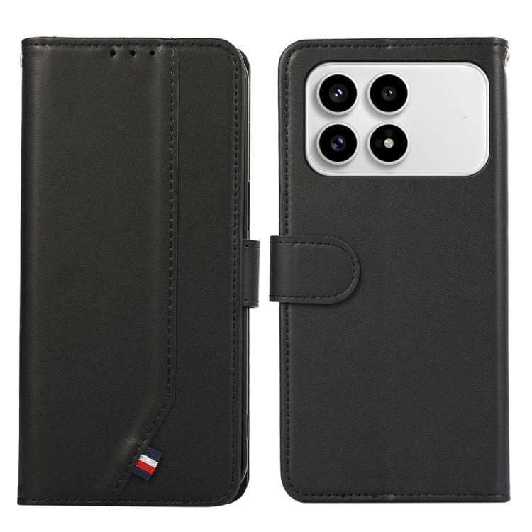 For Redmi K90 / Poco F8 Pro ABEEL Delicate Texture Splicing RFID Leather Phone Case(Black)