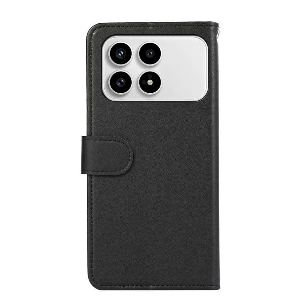 For Redmi K90 / Poco F8 Pro ABEEL Delicate Texture Splicing RFID Leather Phone Case(Black)