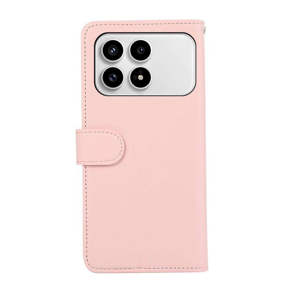 For Redmi K90 / Poco F8 Pro ABEEL Delicate Texture Splicing RFID Leather Phone Case(Pink)