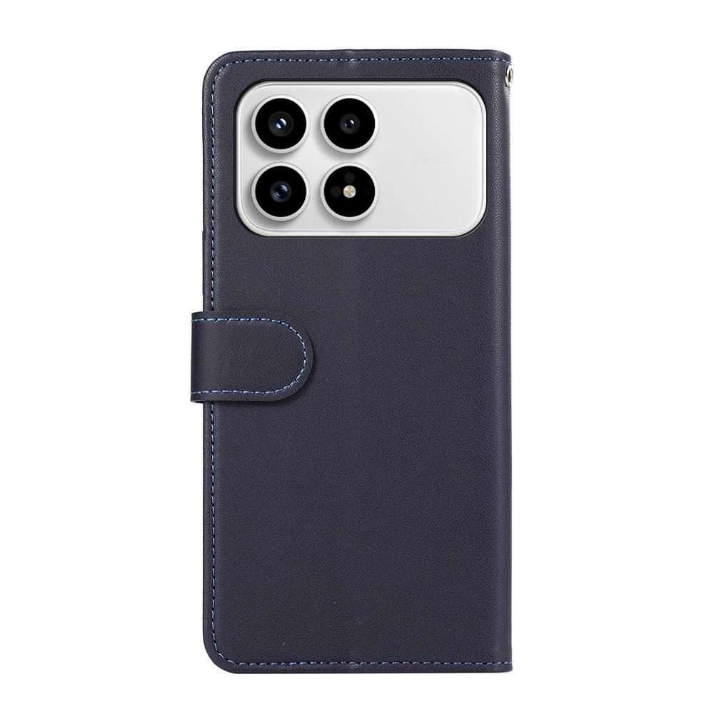 For Redmi K90 / Poco F8 Pro ABEEL Delicate Texture Splicing RFID Leather Phone Case(Blue)