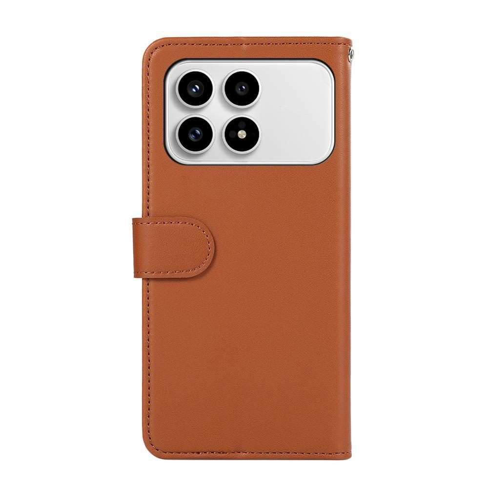 For Redmi K90 / Poco F8 Pro ABEEL Delicate Texture Splicing RFID Leather Phone Case(Brown)