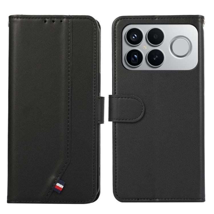 For Redmi K90 Pro Max/Poco F8 Ultra ABEEL Delicate Texture Splicing RFID Leather Phone Case(Black)