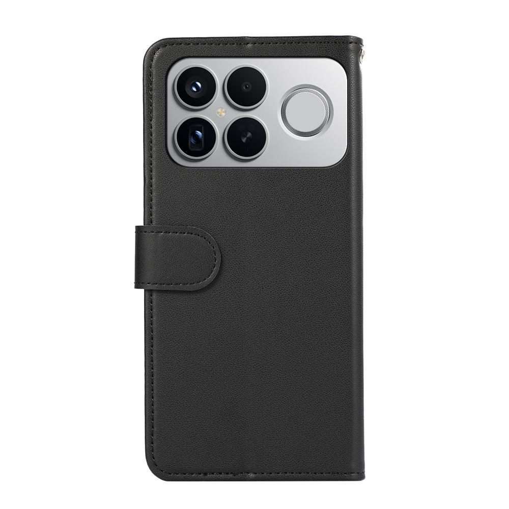 For Redmi K90 Pro Max/Poco F8 Ultra ABEEL Delicate Texture Splicing RFID Leather Phone Case(Black)