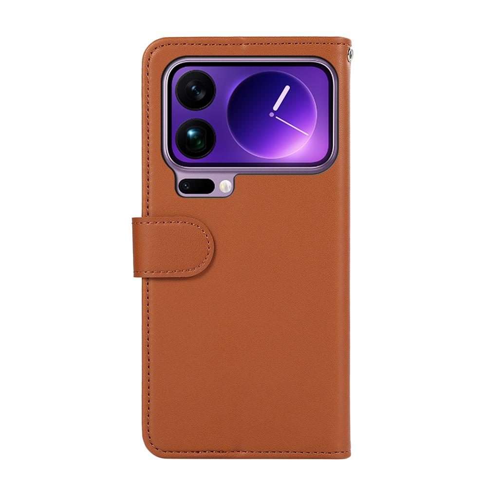 For Xiaomi 17 Pro ABEEL Delicate Texture Splicing RFID Leather Phone Case(Brown)