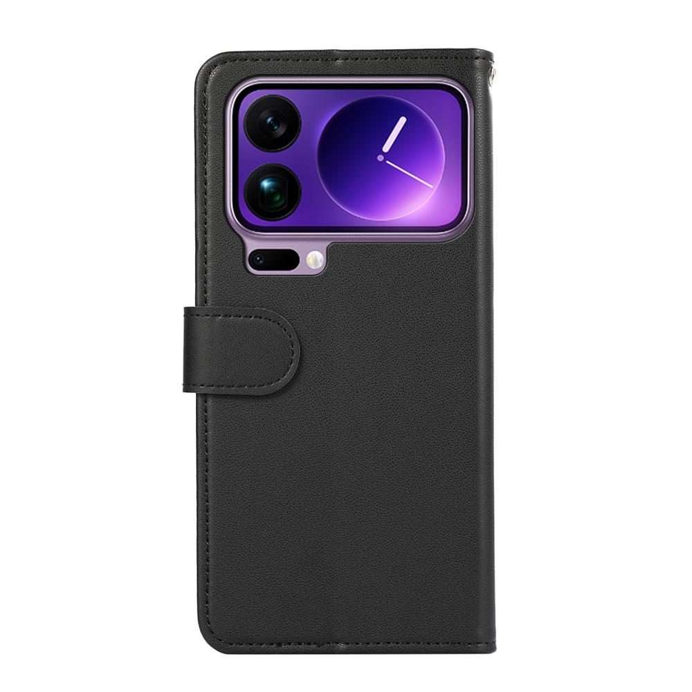 For Xiaomi 17 Pro Max ABEEL Delicate Texture Splicing RFID Leather Phone Case(Black)