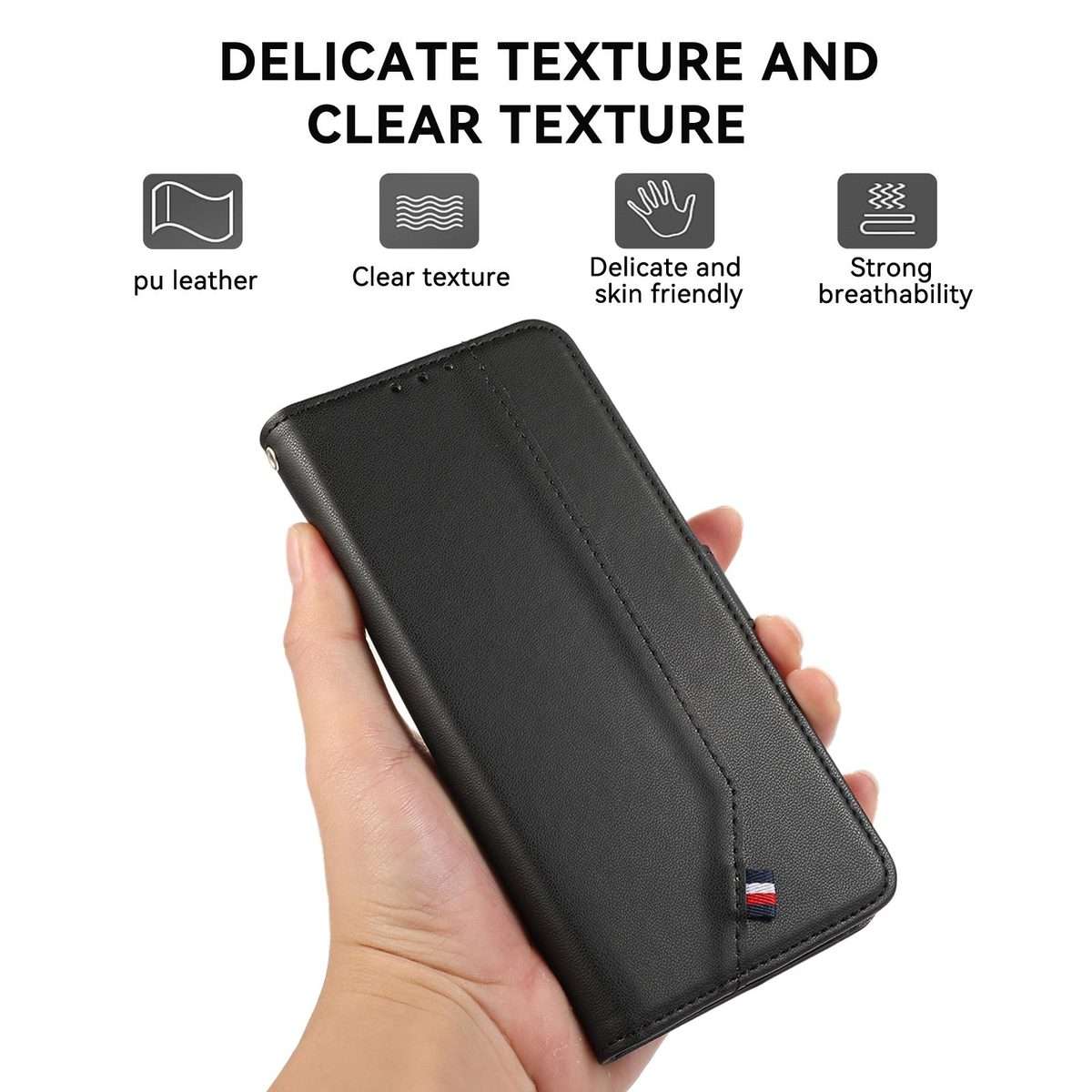 For Xiaomi 17 Pro Max ABEEL Delicate Texture Splicing RFID Leather Phone Case(Black)