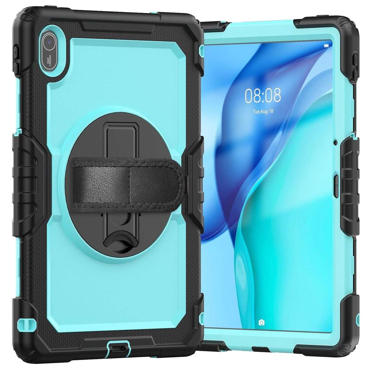 For Huawei MatePad SE 11 2024 Silicone Hybrid PC Tablet Case with Shoulder Strap(Light Blue PC)