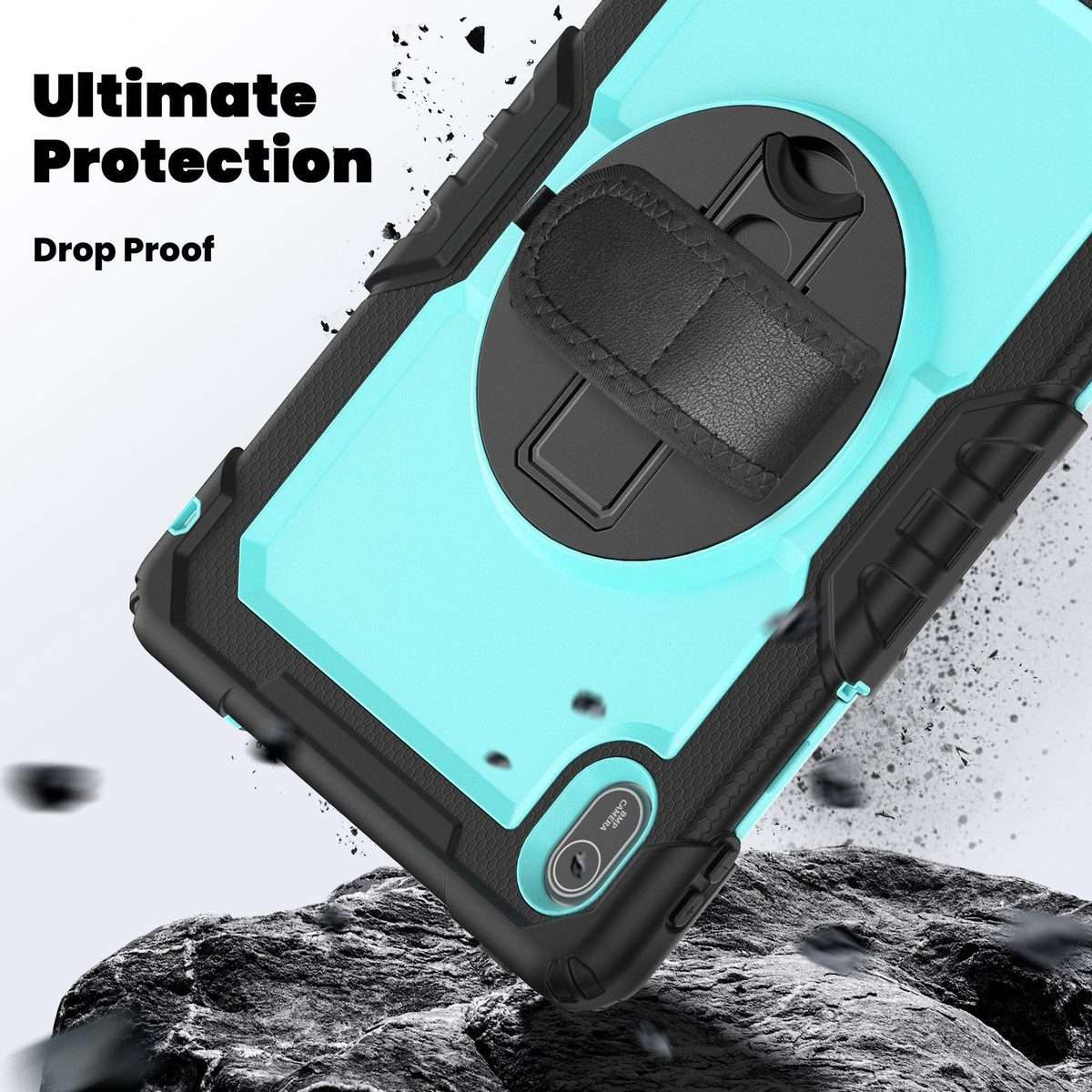 For Huawei MatePad SE 11 2024 Silicone Hybrid PC Tablet Case with Shoulder Strap(Light Blue PC)