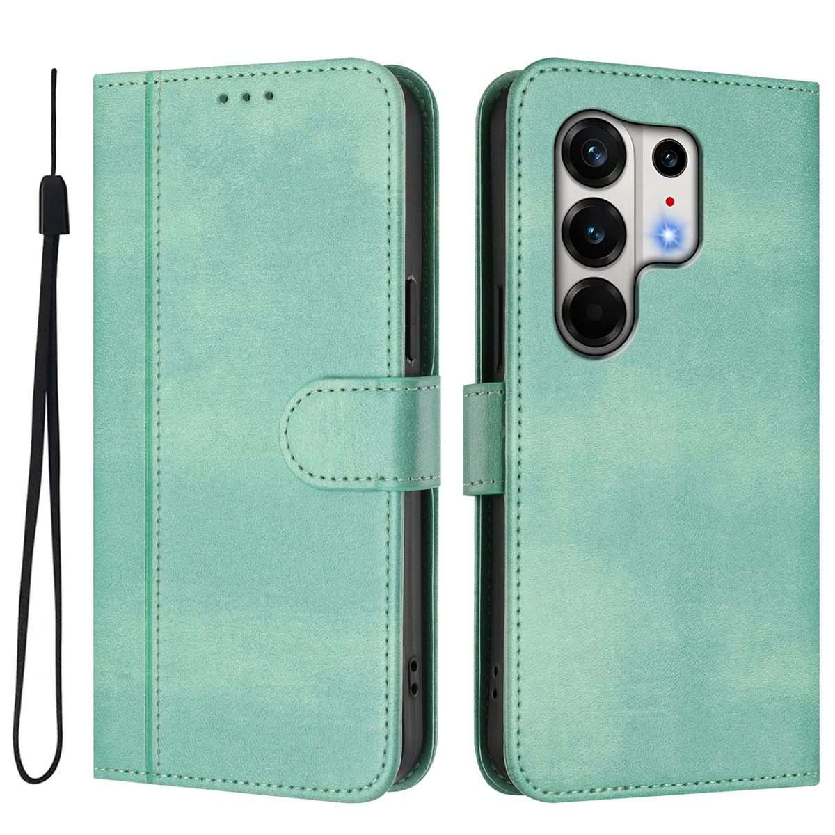 For Tecno Camon 50 Pro 4G Line Splicing Buckle Retro Leather Phone Case(Mint)