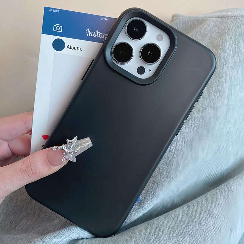 For iPhone 12 Pro Dopamine Simple Imitation Liquid Silicone Phone Case(Black)