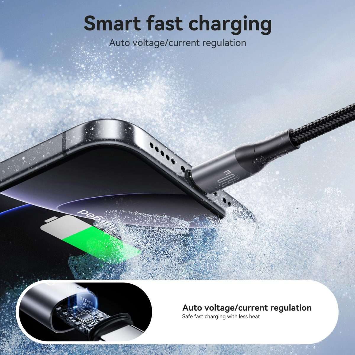 JOYROOM S-A28 Flash Series 480Mbps Fast Charging Data Cable, Type-C to Type-C Cable, L ... (Black)