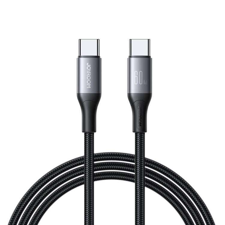 JOYROOM S-A28 Flash Series 60W 480Mbps Fast Charging Data Cable, Type-C to Type-C Cabl ... (Black)