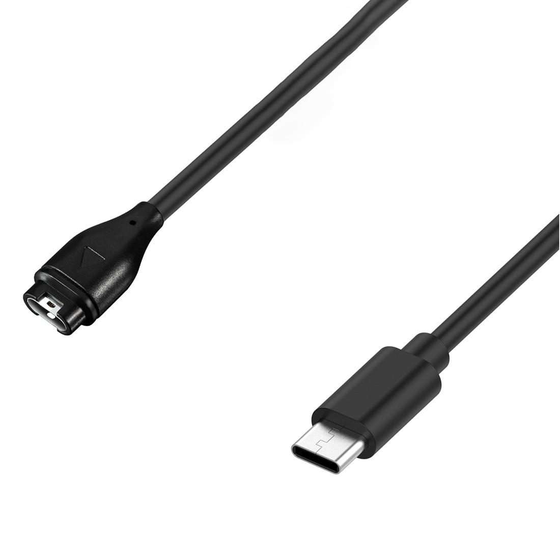 For Garmin Fenix 8 / 7X / 6S Pro xDfind USB-C / Type-C Port Watch Charger With Data Tr ... (Black)