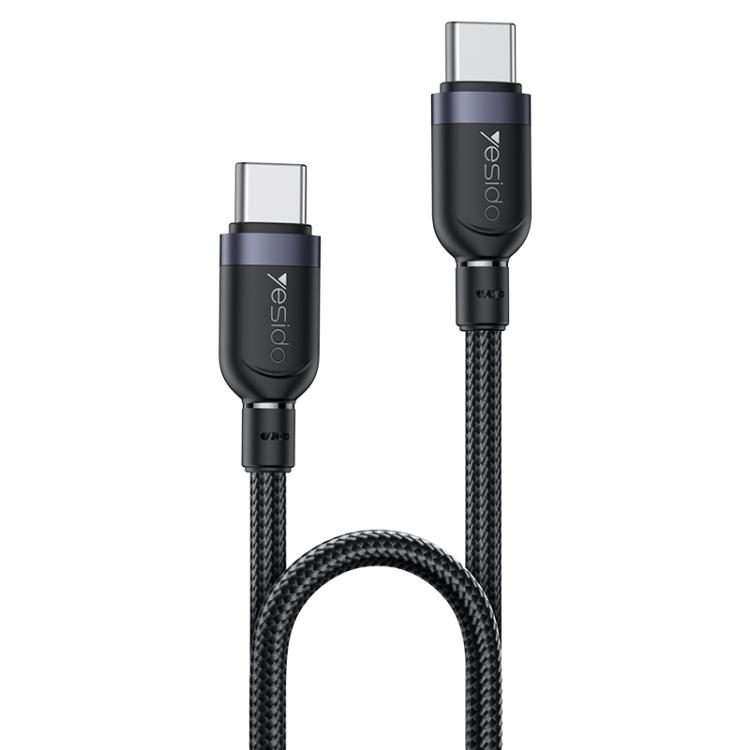 Yesido CA190 60W 3A USB-C / Type-C to Type-C Charging Data Cable, Length:1.2m(Black)