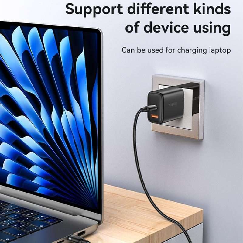 Yesido CA192 60W 3A USB-C / Type-C to Type-C Charging Data Cable, Length:2m(Black)