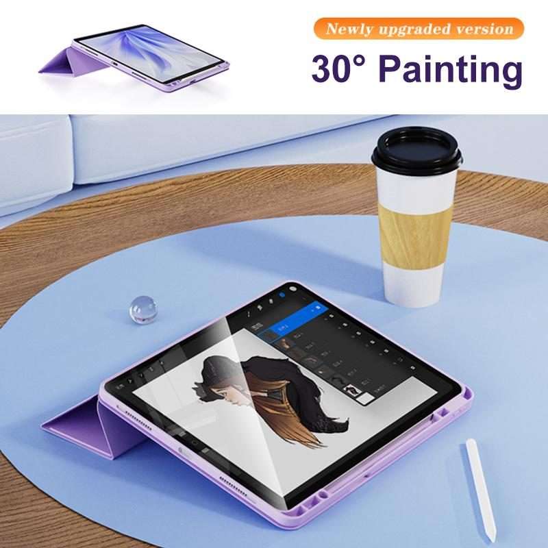For iPad Pro 11 2022 / 2021 / 2020 Relieve Stress Rotatable Y-Fold Leather Tablet Case(Grey)