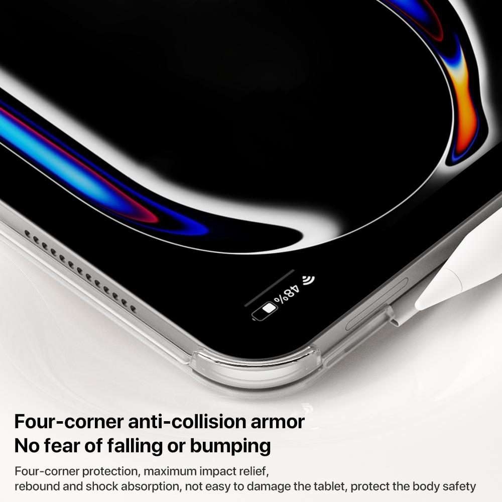 For iPad 2025 / 2022 Four-corner Anti-collision Magnetic Double-sided Clip Tablet Case(White)