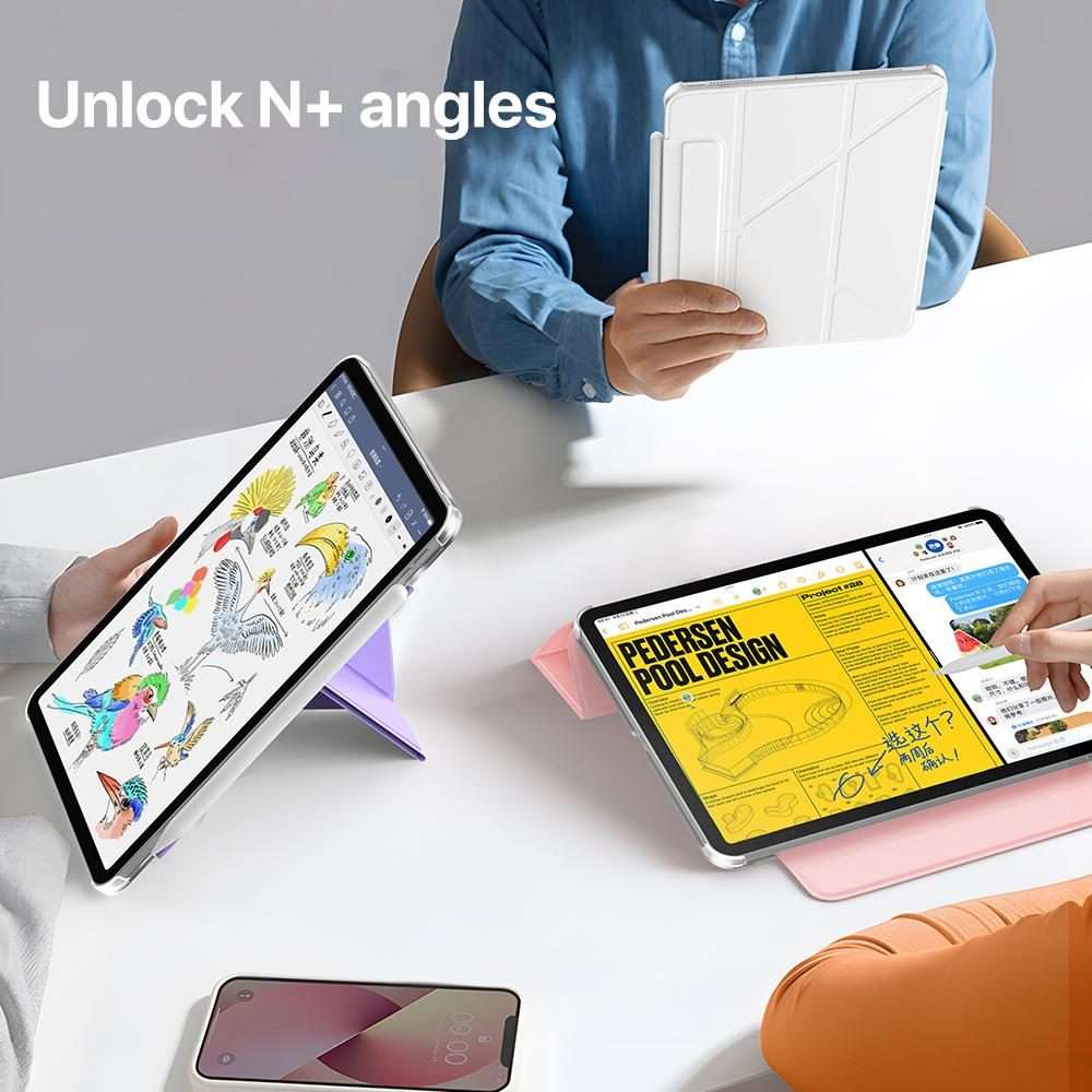For iPad 2025 / 2022 Four-corner Anti-collision Magnetic Double-sided Clip Tablet Case(White)
