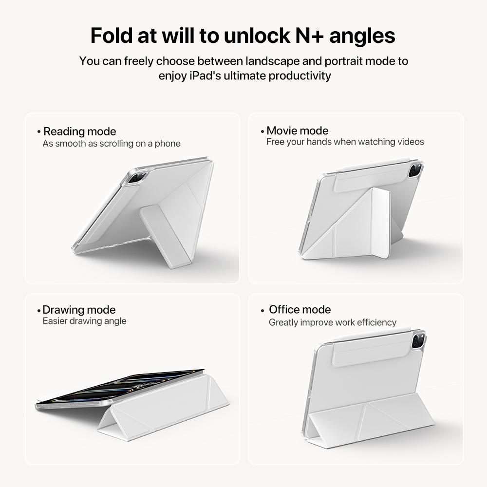 For iPad Pro 11 2025 / 2024 Four-corner Anti-collision Magnetic Double-sided Clip Tabl ... (White)