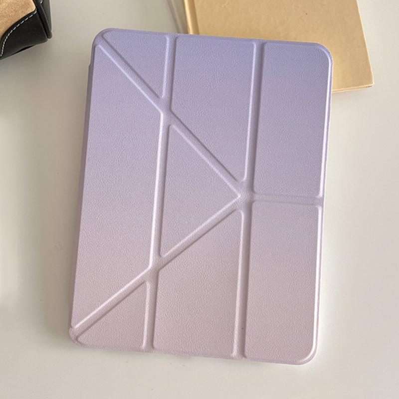 For iPad Pro 13 2025 / 2024 Rainbow Gradient Y-Fold Holder Leather Tablet Case(Gradient Purple)