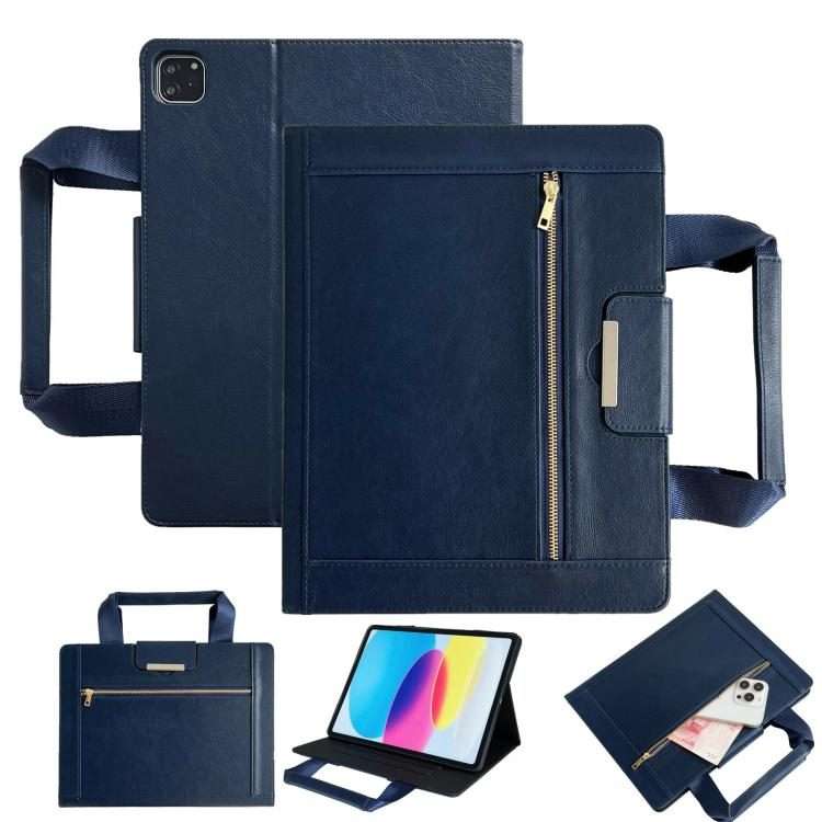 For iPad Pro 13 2025 / 2024 Zipper Handle Retro Smart Leather Tablet Case(Royal Blue)