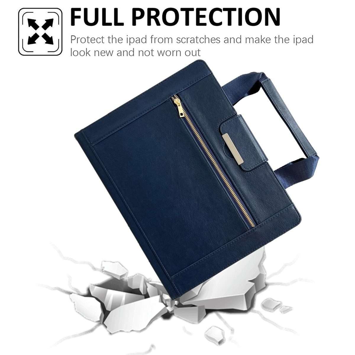 For iPad Pro 13 2025 / 2024 Zipper Handle Retro Smart Leather Tablet Case(Royal Blue)