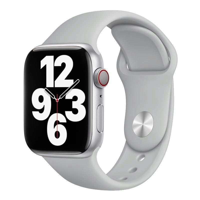 For Apple Watch 46mm / 49mm / 45mm / 44mm xDfind Solid Color Silicone Sports Watc ... (Light Grey)