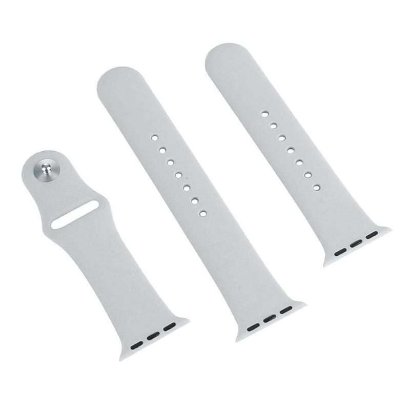 For Apple Watch 46mm / 49mm / 45mm / 44mm xDfind Solid Color Silicone Sports Watc ... (Light Grey)