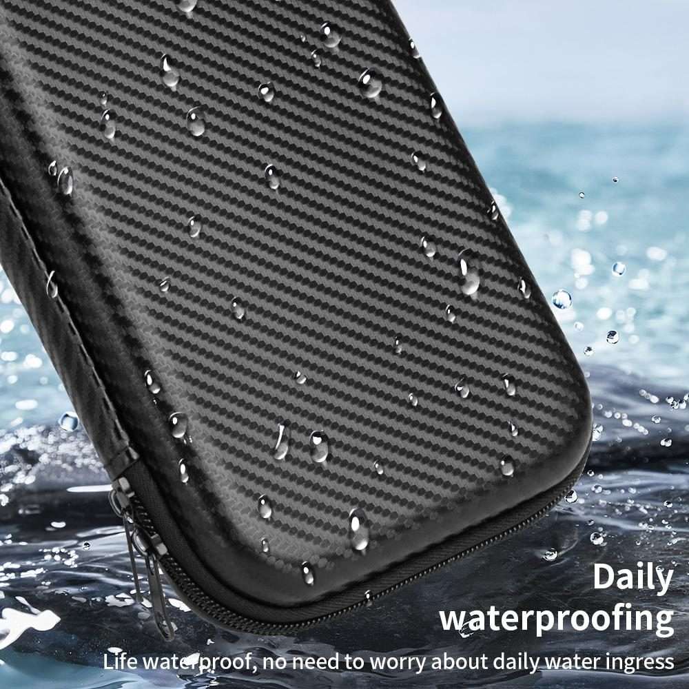 For Nintendo Switch 2 Carbon Fiber Full Cover Shockproof Storage Bag(Black)