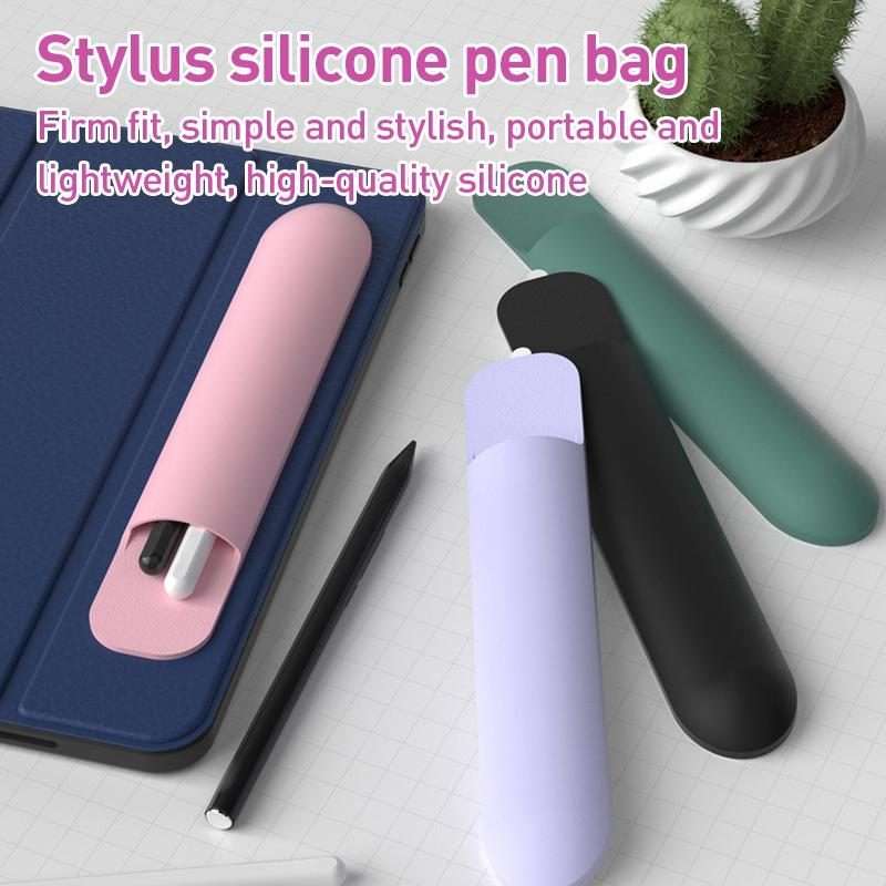 Silicone Stylus Pen Storage Case Universal Pen Bag(Dark Green)