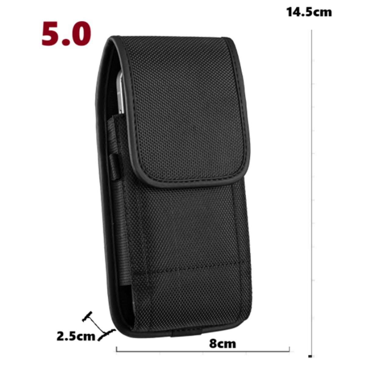 For 5 inch Universal Vertical Outdoor Phone Waist Bag(Black)