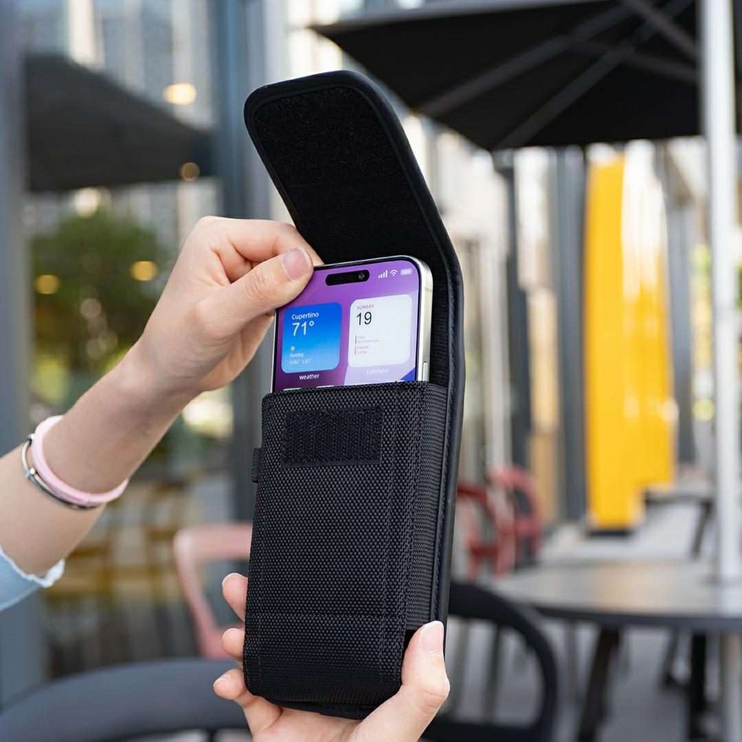 For 5 inch Universal Vertical Outdoor Phone Waist Bag(Black)