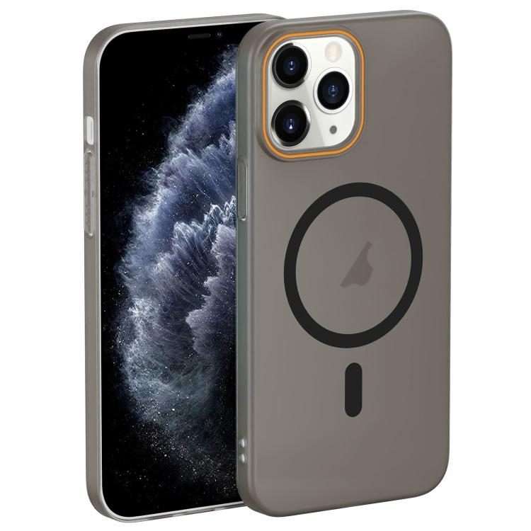 For iPhone 11 Pro Translucent Frosted Skin PC MagSafe Phone Case(Black)