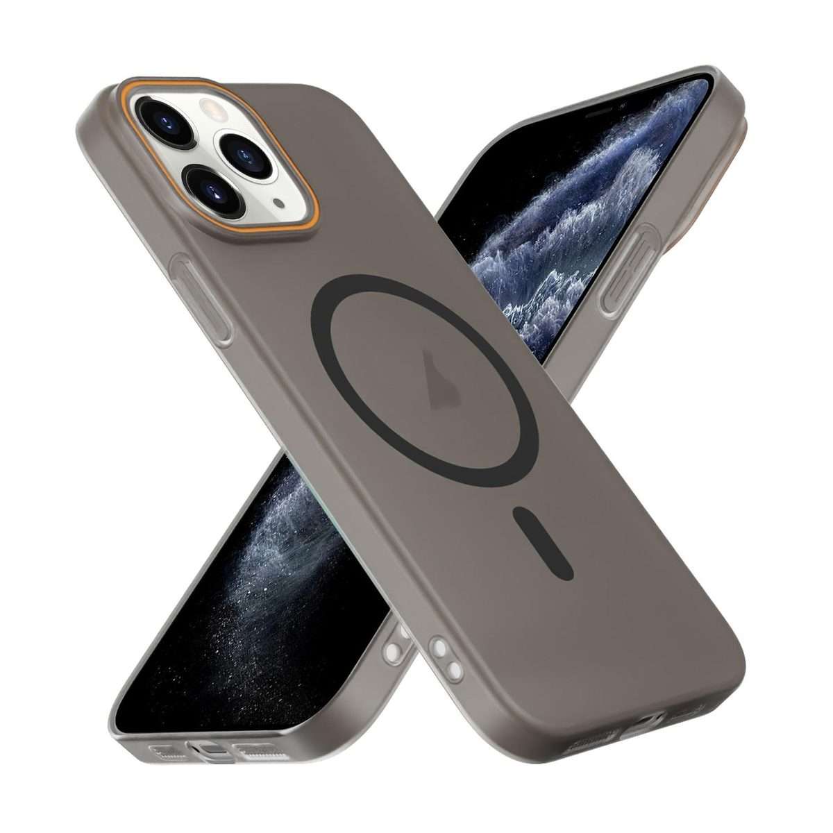 For iPhone 11 Pro Translucent Frosted Skin PC MagSafe Phone Case(Black)