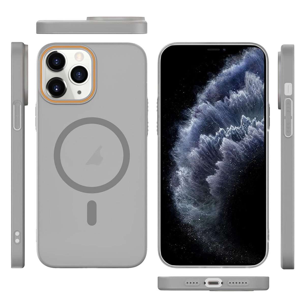 For iPhone 11 Pro Translucent Frosted Skin PC MagSafe Phone Case(Grey)