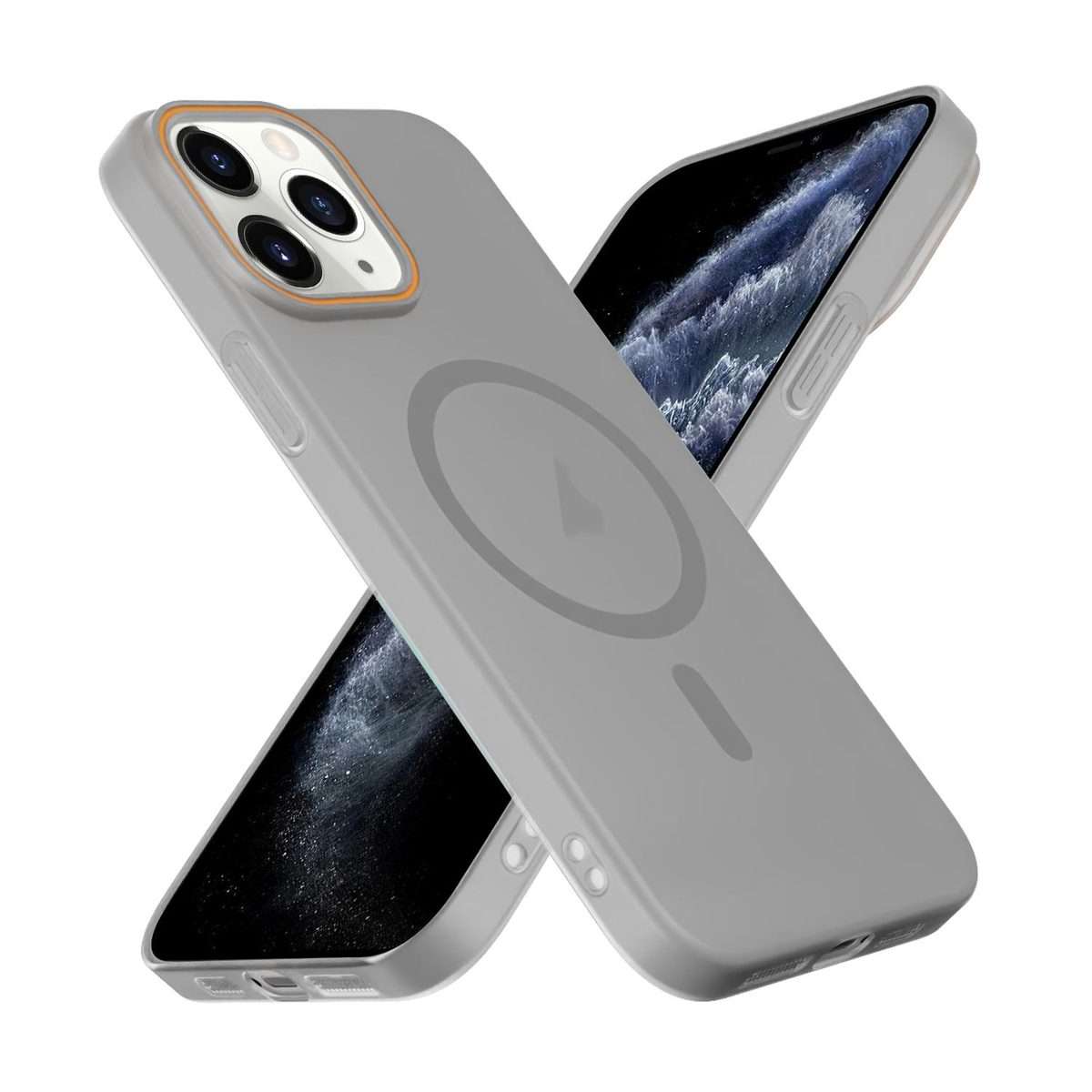 For iPhone 11 Pro Translucent Frosted Skin PC MagSafe Phone Case(Grey)