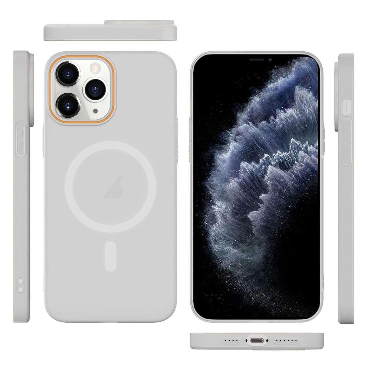 For iPhone 11 Pro Translucent Frosted Skin PC MagSafe Phone Case(White)