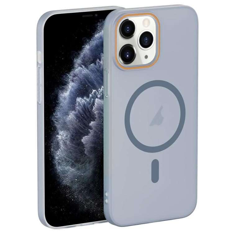 For iPhone 11 Pro Translucent Frosted Skin PC MagSafe Phone Case(Sierra Blue)