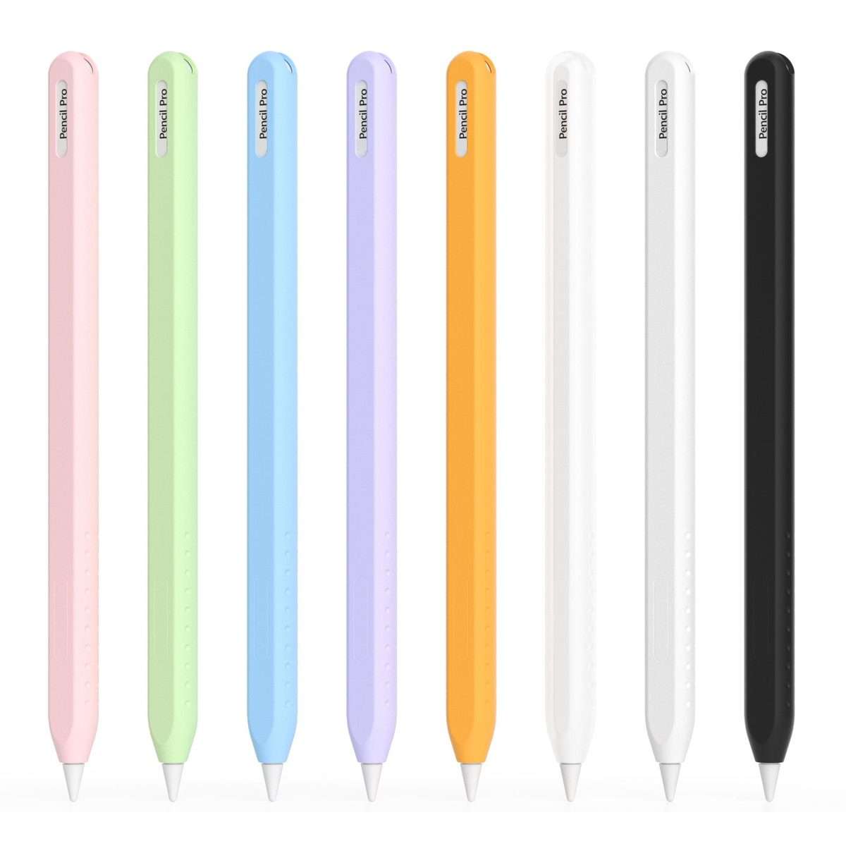 For Apple Pencil 2 / Pro Integrated Anti-roll Silicone Protective Stylus Pen Case(Black)