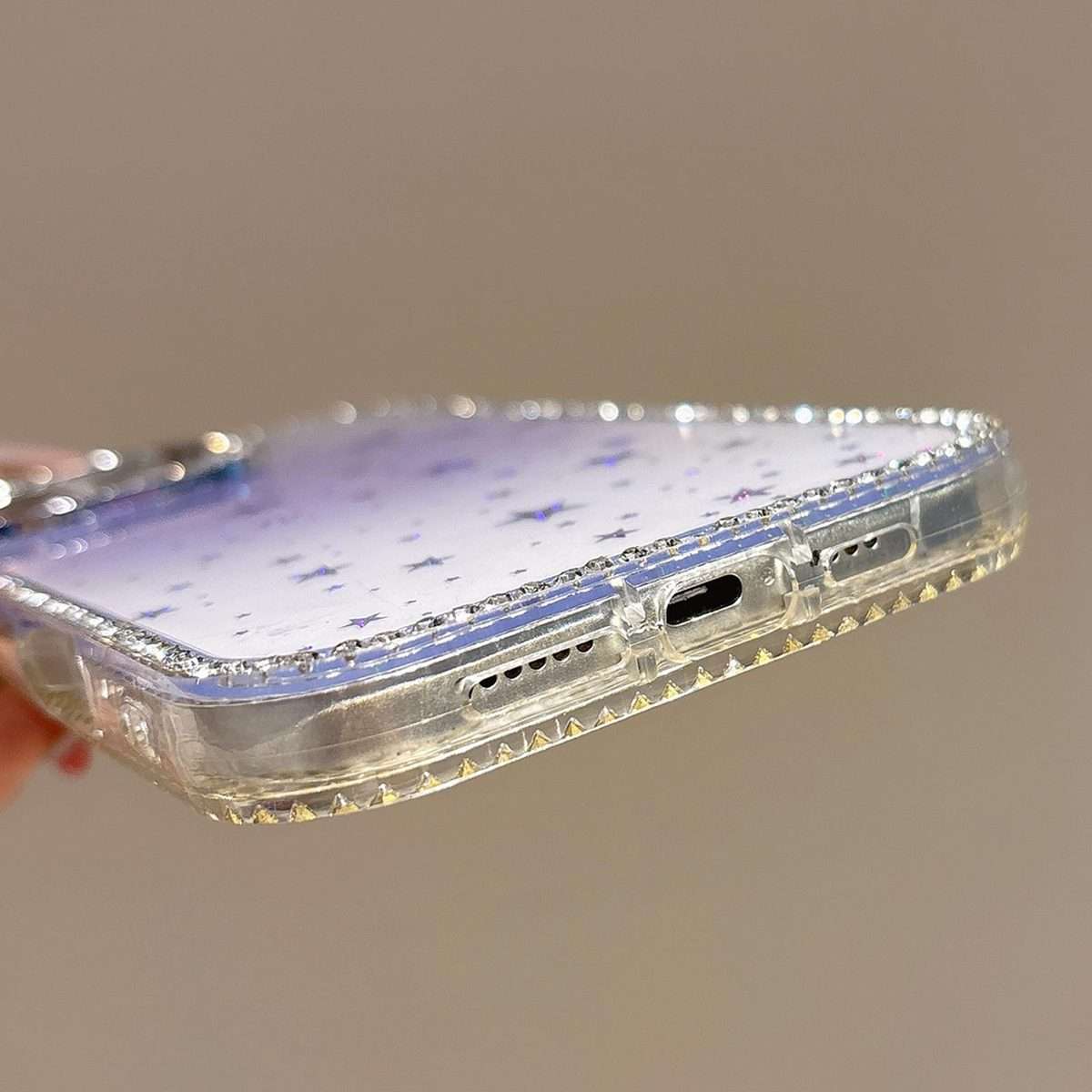 For iPhone 12 Pro Max Holographic Starry Pattern TPU Hybrid IMD Full Coverage Phone Case(Purple)