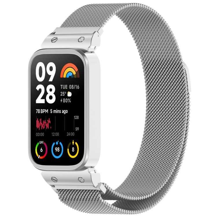 For Redmi Watch 6 / 5 / Xiaomi Band 9 Pro xDfind Watch Frame Integrated Milan Magneti ... (Silver)