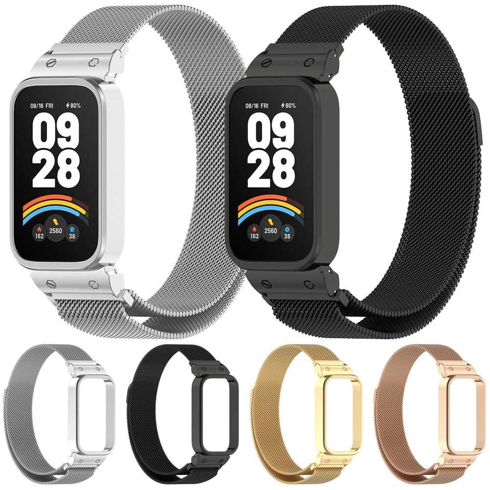 For Redmi Watch 6 / 5 / Xiaomi Band 9 Pro xDfind Watch Frame Integrated Milan Magneti ... (Silver)