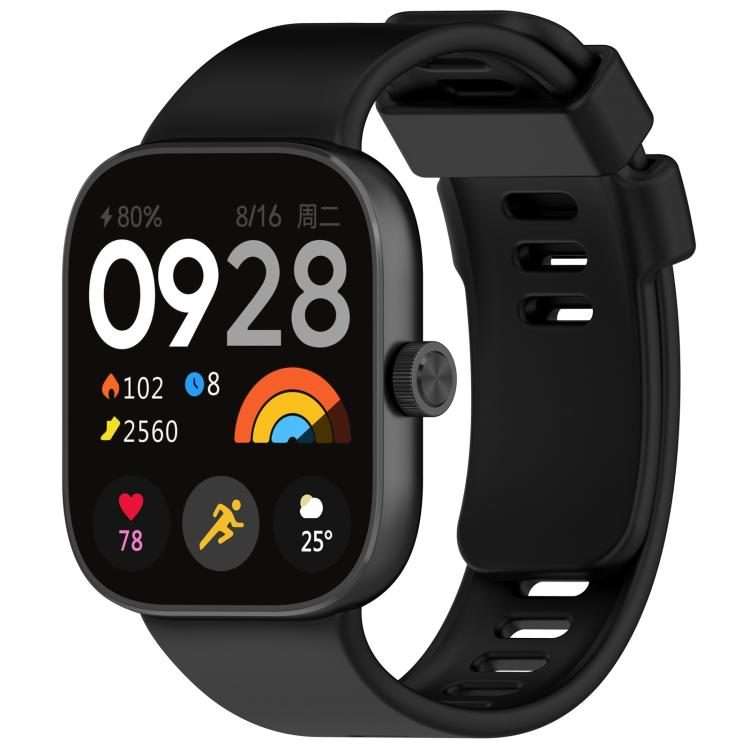 For Redmi Watch 6 / 5 / 4 xDfind Solid Color Silicone Sports Watch Band(Black)
