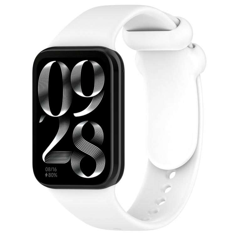 For Redmi Watch 6 / 5 / Xiaomi Band 9 Pro xDfind Solid Color Black Buckle Silicone Wat ... (White)