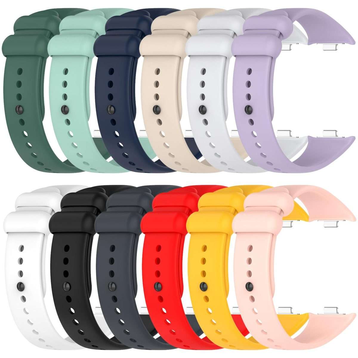 For Redmi Watch 6 / 5 / Xiaomi Band 9 Pro xDfind Solid Color Black Buckle Silicone Wat ... (White)