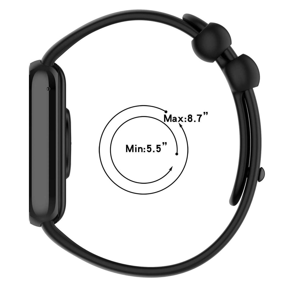 For Redmi Watch 6 / 5 / Xiaomi Band 9 Pro xDfind Solid Color Black Buckle Silicone ... (Dark Grey)
