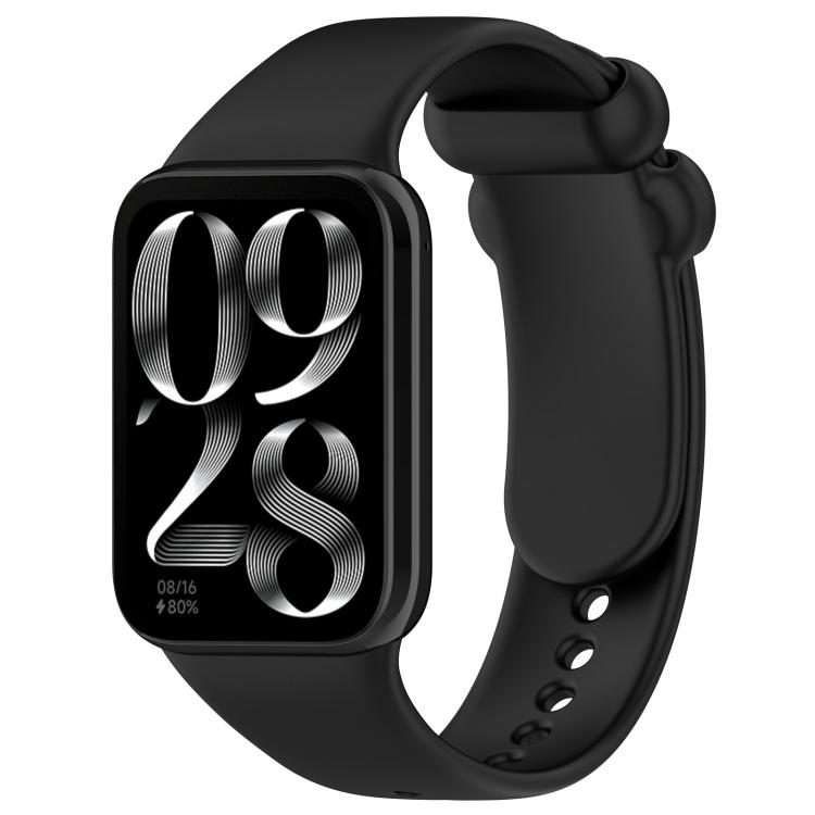 For Redmi Watch 6 / 5 / Xiaomi Band 9 Pro xDfind Solid Color Black Buckle Silicone Wat ... (Black)