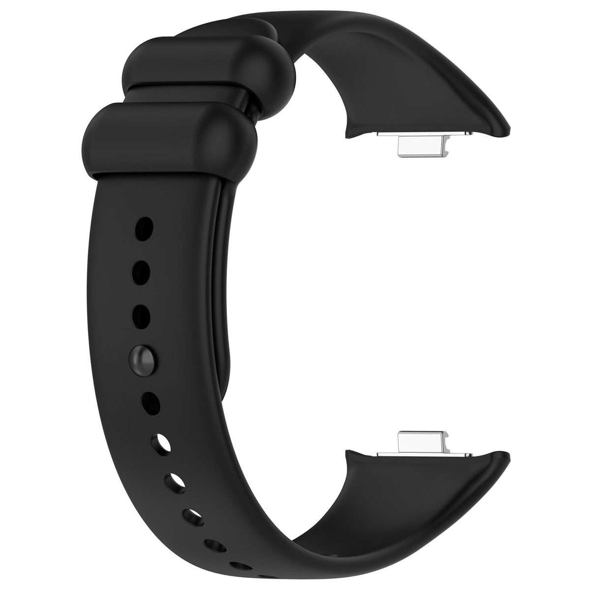 For Redmi Watch 6 / 5 / Xiaomi Band 9 Pro xDfind Solid Color Black Buckle Silicone Wat ... (Black)